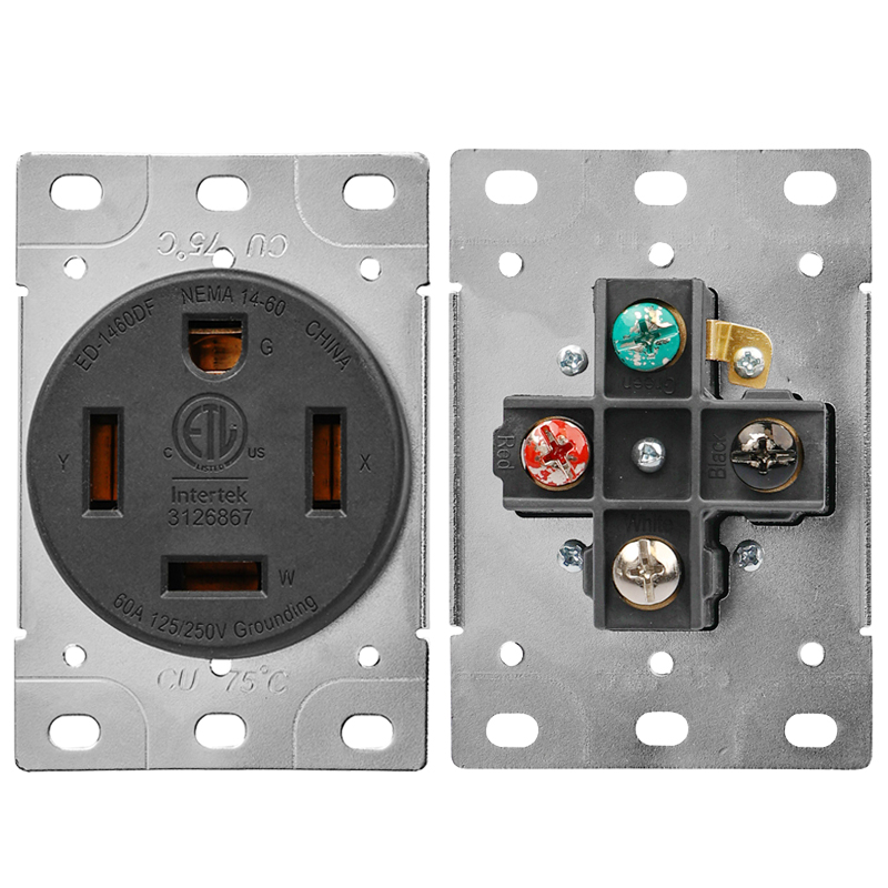 Outdoor Power Wire - NEMA 14-60 American four-hole four-pole wiring