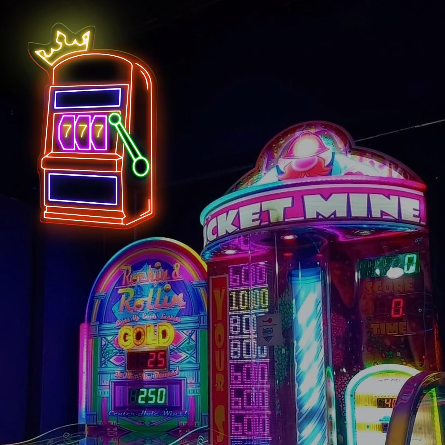 Slot Machine Neon Sign Game Ic - огляд і ціна Outdoor Power Garage