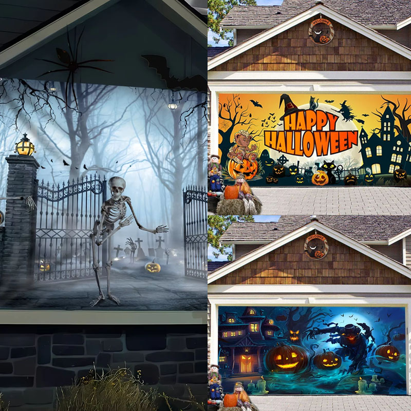 No Power Halloween Garage Door - огляд і ціна Outdoor Power Garage
