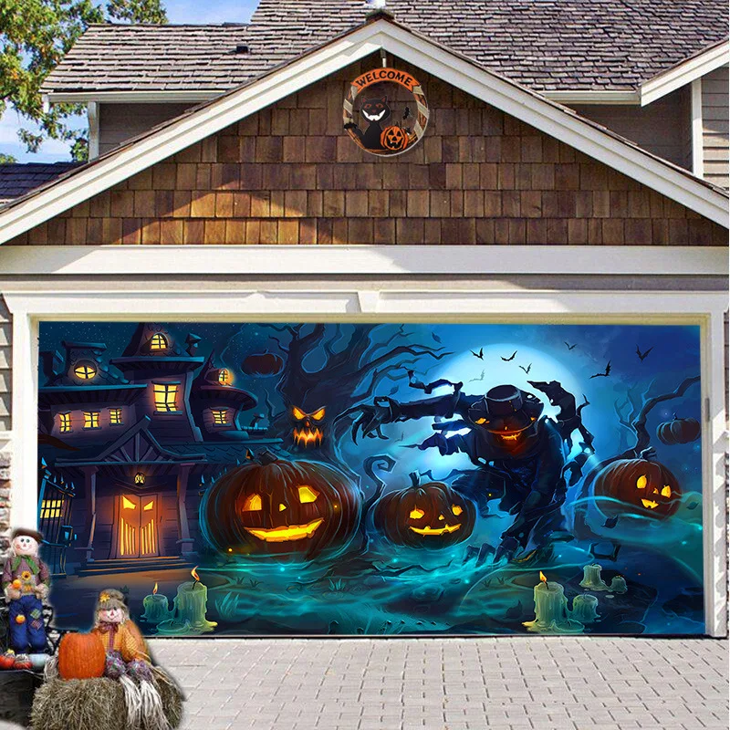 No Power Halloween Garage Door - огляд і ціна Outdoor Power Garage