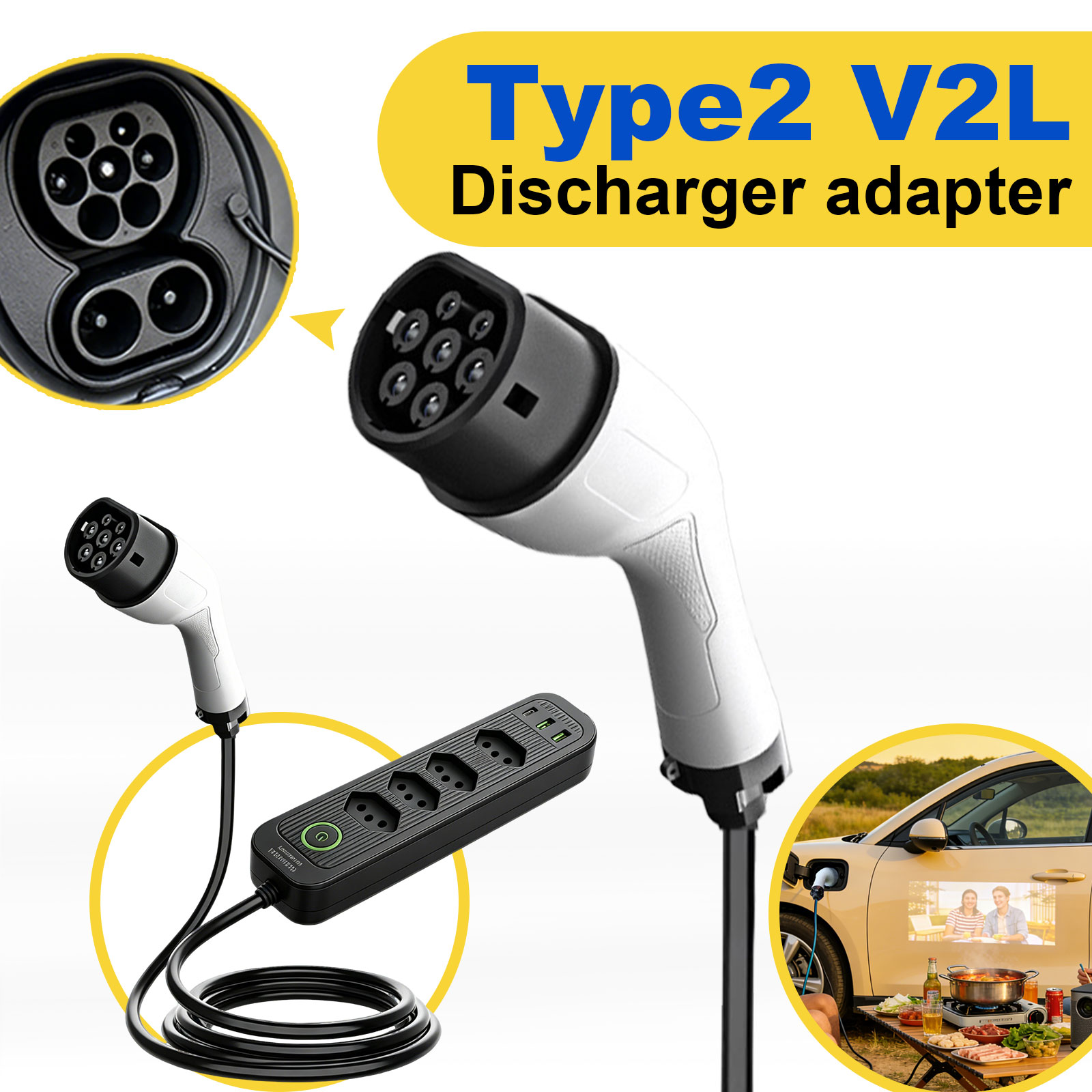 Type2 V2L Discharge Adapter 16 - огляд і ціна Outdoor Power Plus