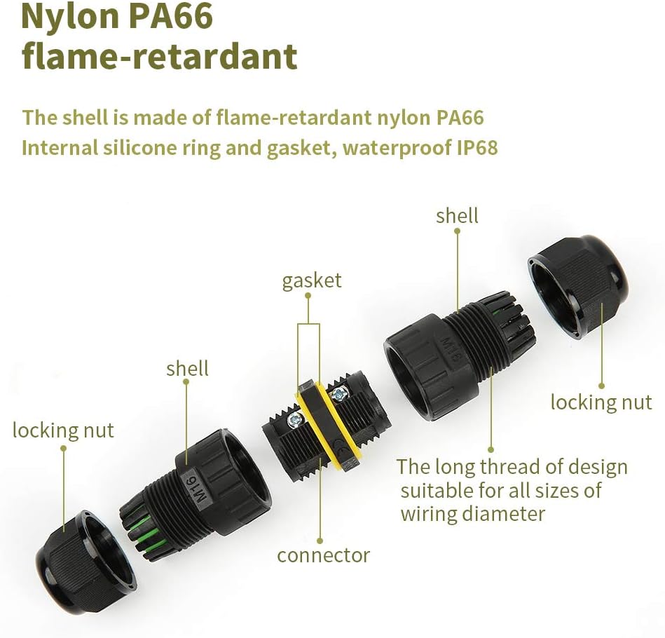 M16 2PIN 3PIN IP68 Waterproof  - огляд і ціна Outdoor Power Wire