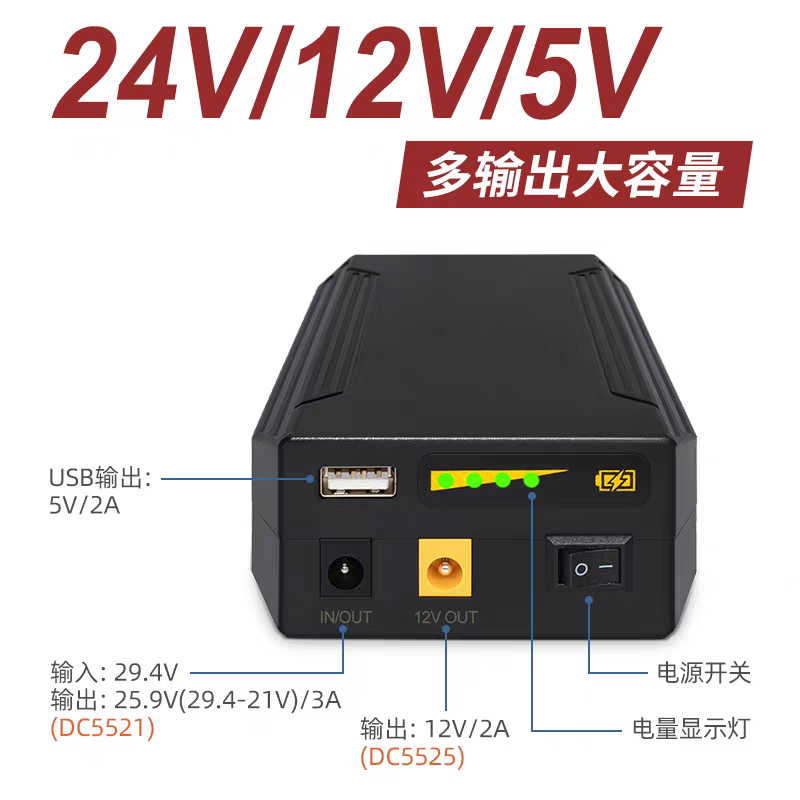 24V 12V 5V 22400MAH Li-ion USB - огляд і ціна Outdoor Power Vacuum