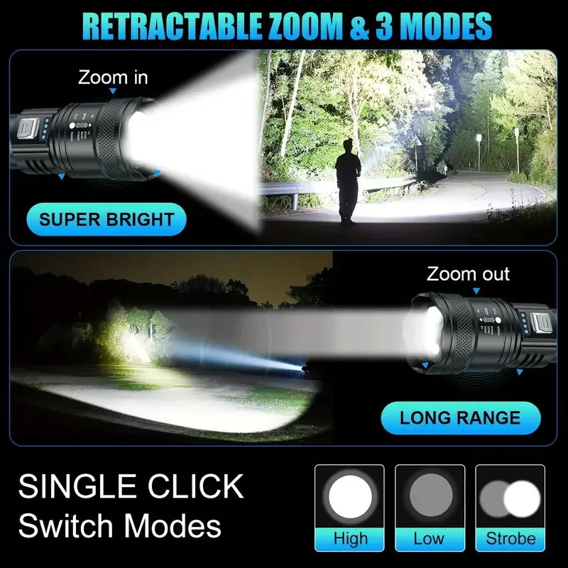 Tactical LED Flashlight 2000LM - огляд і ціна Outdoor Usb Power Bank