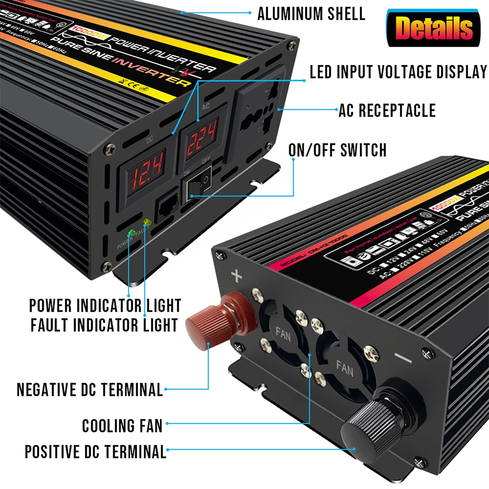 10000/12000W Pure Sine Wave In - огляд і ціна Outdoor Power Inverter